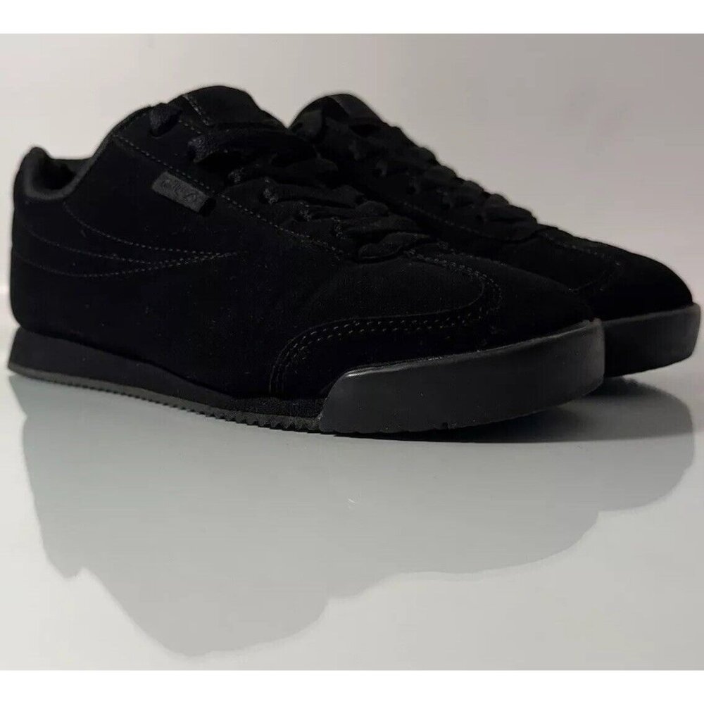 Fila Mezago W Size 8 Relaxed Fit Lace Up Activewear Walking Sneakers Flat Black